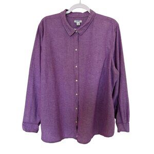 Old Navy Women’s XXL Purple Oxford Shirt - 100% Cotton Long Sleeve Button Down
